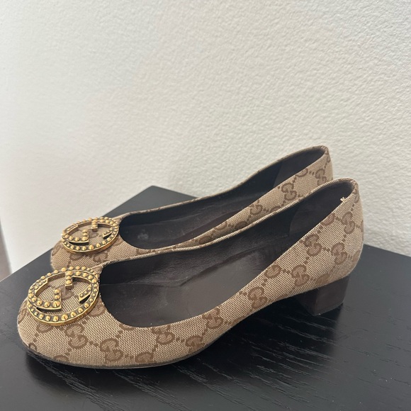 Gucci Canvas Block Heels - Picture 1 of 4